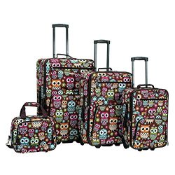 Rockland 4 Piece Luggage Set, Owl