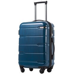 Coolife Luggage Expandable Suitcase PC+ABS Spinner 20 inch 24 inch 28 inch