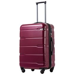 Coolife Luggage Expandable Suitcase PC+ABS Spinner 20in 24in 28in Carry on