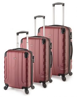 TravelCross Chicago Luggage 3 Piece Lightweight Spinner Set – Red