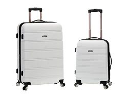 Rockland 20 Inch 28 Inch 2PC Expandable ABS Spinner Set, White, One Size