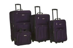 Rockland Luggage 4 Piece Set, Purple, One Size