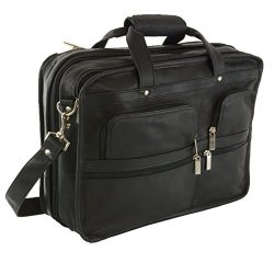 Hammer Anvil Turbo Colombian Leather Briefcase Top-Zip Laptop Messenger Bag BLK