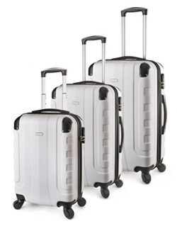 TravelCross Chicago Luggage 3 Piece Lightweight Spinner Set – White