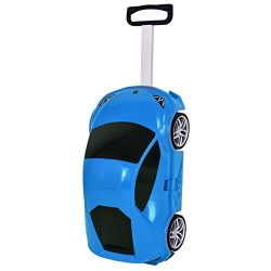 Goplus Kids Luggage Rolling Car Design Travel Suitcase for Toddler (Blue)