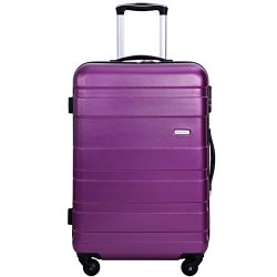 Merax MT Imagine Luggage Set 3 Piece Spinner Suitcase 20 24 28inch (Purple-24inch)