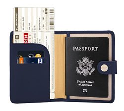 Zoppen Rfid Blocking Travel Passport Holder Cover Slim Id Card Case (#23 Navy Blue)