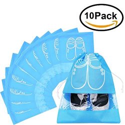 Pack of 10 Portable Dust-proof Breathable Travel Shoe Organizer Bags for Boots, High Heel — ...