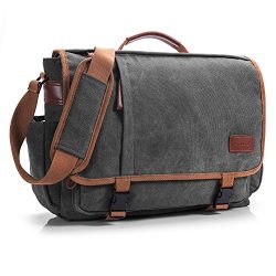 CoolBELL Messenger Bag 15.6 Inch Canvas Briefcase Vintage Shoulder bag Laptop Case Mens Handbag  ...