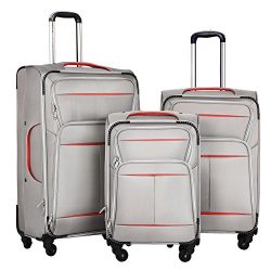 Luggage Set Suitcase Set 3 Piece Luggage Lightweight Soft Shell with 4 Rolling Spinner Wheels Su ...