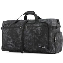 100L Cordura Travel Duffle Bag, Gonex Packable Luggage Duffel Water& Tear Resistant Black Python