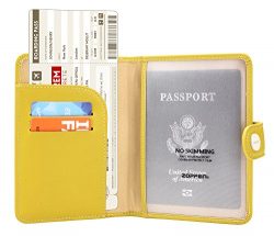 Zoppen Rfid Blocking Travel Passport Holder Cover Slim Id Card Case (32# Cabalt Yellow)