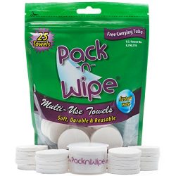 Pack-N-Wipe Compact Towels, 25 Count