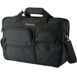 Alpine Swiss Conrad Messenger Bag 15.6 Inch Laptop Briefcase with Tablet Sleeve Black