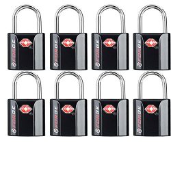 Black 8 Pack TSA Approved Luggage Locks