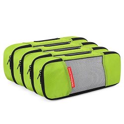 Gonex Packing Cubes Travel Organizer Cubes for Luggage 4 Slim Green