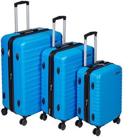 AmazonBasics Hardside Spinner Luggage – 3 Piece Set (20″, 24″, 28″), Lig ...