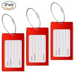 Luggage Tags, IEKA Aluminium Metal Travel ID Identifier Tag,For Luggage Suitcases,Gym Bags,Golf  ...