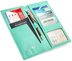 Travel Wallet – Passport Holder – Long Leather Wallet and Travel Document Organizer  ...