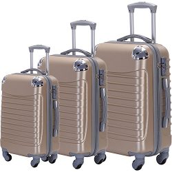 Luggage Set 3 Piece ABS Trolley Suitcase Spinner Hardshell Lightweight Suitcases TSA