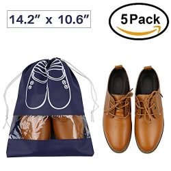 Pack of 5 Portable Dust-proof Breathable Travel Shoe Organizer Bags for Boots, High Heel — ...