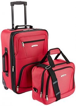 Rockland Luggage 2 Piece Set, Red, Medium