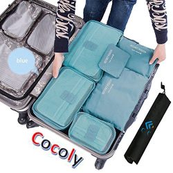 Cocoly 7pcs travel Organizers Packing Cubes Luggage Organizers Compression Pouches