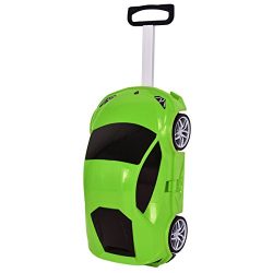 Goplus Kids Luggage Rolling Car Design Travel Suitcase for Toddler (Green)