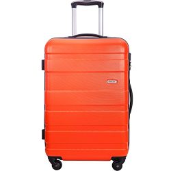 Merax MT Imagine Luggage Set 3 Piece Spinner Suitcase 20 24 28inch (Orange-20inch)