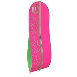 Women’s Dress and Gown Garment Bag – Green and Pink Hearts – by Your Bags