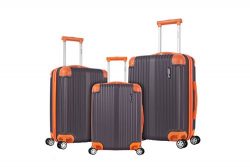 Rockland Hardside Spinner 3-Piece Luggage Set, Charcoal