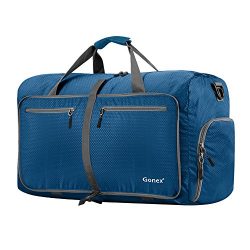 Gonex 60L Foldable Travel Duffel Bag Water & Tear Resistant, Deep Blue