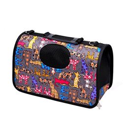 Botrong Multifunctional Dog Cat Soft Portable Canvas Tote Carrier House Kennel Pet Travel Bag (E)