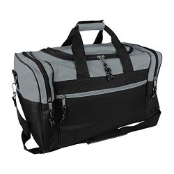 17″ Blank Duffle Bag in Gray and Black