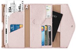 Travelambo Rfid Blocking Passport Holder Wallet & Travel Wallet Envelope 7 Colors (rose gold)