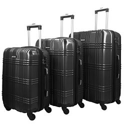 3 Piece Luggage Set Durable Lightweight Spinner Suitecase-LUG3-GL8109-DARK GREY