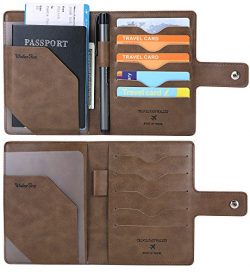 Rfid Blocking Travel Passport Wallet Slim Cover Card Case Organizer Holder For Men – Brown