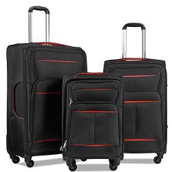 Luggage Set Suitcase Set 3 Piece Luggage Lightweight Soft Shell with 4 Rolling Spinner Wheels Su ...