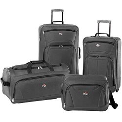 American Tourister Luggage Fieldbrook II 4 Piece Set (One Size, Charcoal)