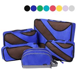 4 Set Packing Cubes,Travel Luggage Packing Organizers with Toiletry Bag Royal Blue