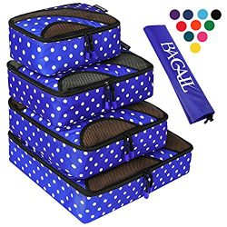 4 Set Packing Cubes,Travel Luggage Packing Organizers with Laundry Bag Dot