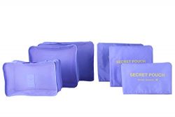 6 sets travel Organizers Packing Cubes Luggage Organizers Compression Pouches (Light purple)