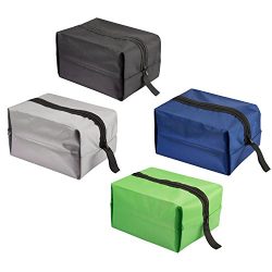 Travel Shoe Bags, Portable Nylon Travel Shoe Tote Bags with Zipper Closure (4 Pack)