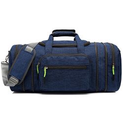 Kenox Oversized Canvas Travel Tote Luggage Weekend Duffel Bag (Blue)