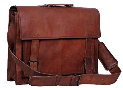 Komal’s Passion Leather 18 Inch Retro Leather Briefcase Laptop Messenger Bag