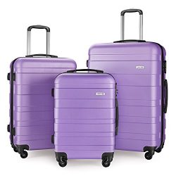 Luggage Set Spinner Hard Shell Suitcase Lightweight Carry On – 3 Piece (20″ 24″ ...