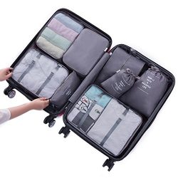 Belsmi 8 Set Packing Cubes – Waterproof Mesh Compression Travel Luggage Packing Organizer  ...