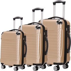 Luggage Set 3 Piece ABS Trolley Suitcase Spinner Hardshell Lightweight Suitcases TSA