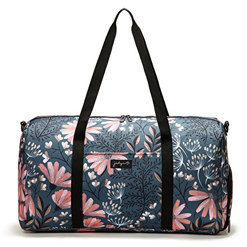 Jadyn B 22&quot; Women&#39;s Weekender Duffel Bag with Shoe Pocket, Navy Floral - LuggageBee | LuggageBee