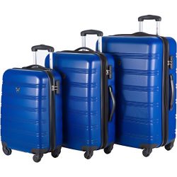 Travelhouse Luggage Set 3 Piece Expandable Lightweight Spinner Suitcase (Blue)